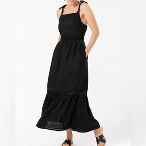 Tommy Bahama St. Lucia Linen blend maxi dress. With ties for straps. Size L.